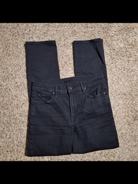 MOTHER The Mid Rise Dazzler Ankle Jeans in Not Guilty Black Size 29